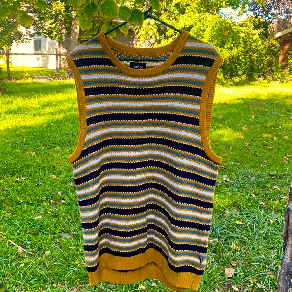 Enjoi knit 70s color vest y2k vintage